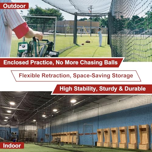TRUCFUSION 35FT Batting Cage Cable Kit for Baseball Softball Nets with Steel Wire Rope
