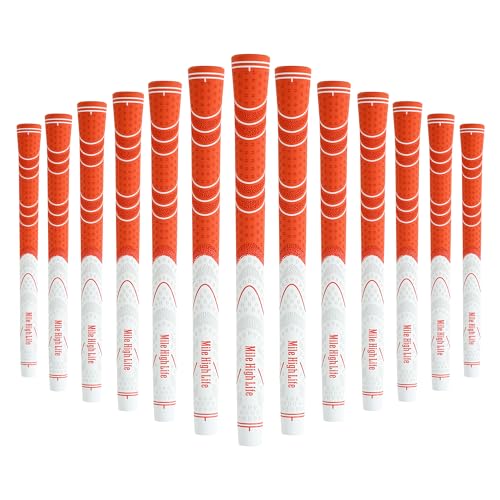 Jumbo Golf Grip - All-Weather Soft Rubber, 0.60" Core, Orange, 13 Pack