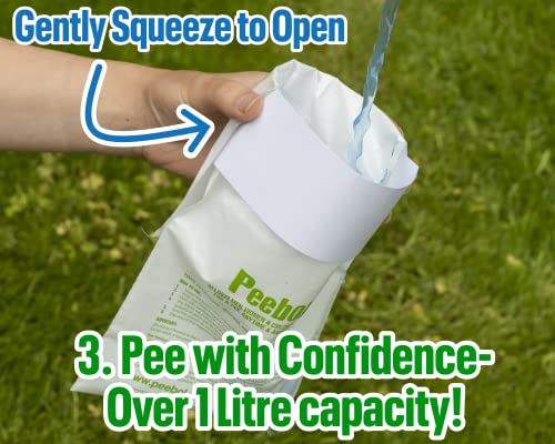 Peebol Disposable Urinal Bags 3 Pack - Odourless, Recyclable, Portable Toilets
