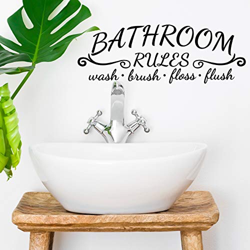 Bathroom Wall Decals Stickers - Black Quote Set for Interior Decor