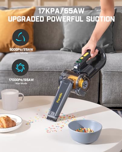 Fanttik V10 Ultra Deluxe Cordless Handheld Vacuum with 17kPa Suction, Foldable Nozzle & Charging Base