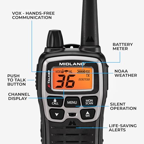 Walkie Talkie Two-Way Radio T77VP5 - Long Range, Privacy Codes, NOAA Weather