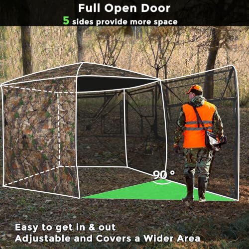 5-Sided Deer Hunting Blind with 360° See-Through Mesh & Large Interior Space
