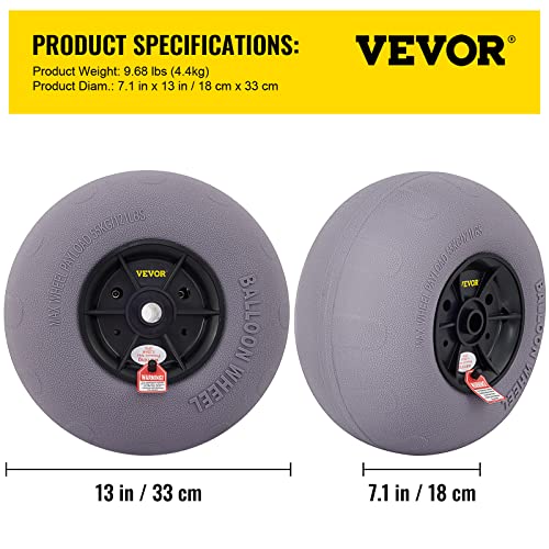 VEVOR 12-Inch Beach Balloon Wheels for Cart Transport - Inflatable Sand Wheels
