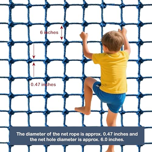 Kids' Polyester Climbing Net - Navy Blue 3ft x 9ft Heavy-Duty Indoor Outdoor Play Equipment - Safe & Exquisite Design