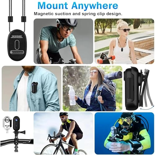 Mini Body Camera 1080P with 128GB Storage, Wearable Motorcycle POV with Waterproof Case - 128GB Cycling Kit