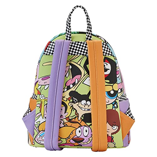Cartoon Network Mini Backpack with Retro Collage Design - Vegan Leather, Adjustable Straps