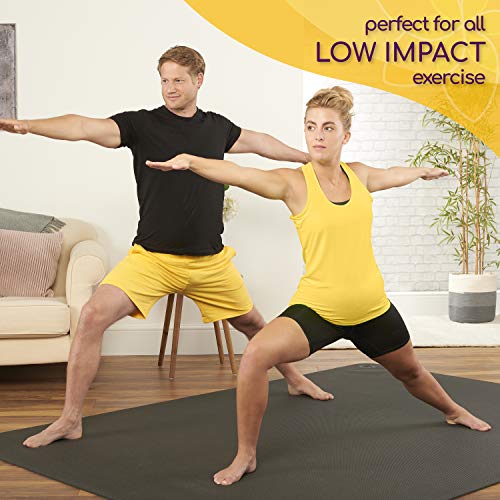 Large 6x4 Yoga Mat - Extra Thick Non-Slip 8mm for Yoga, Pilates & Stretching - Black