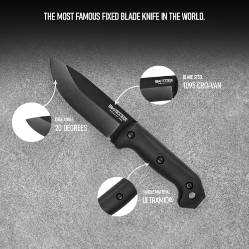 Fixed Blade Hunting & Camping Knife 5.25-Inch Drop Point 1095 Cro-Van Steel