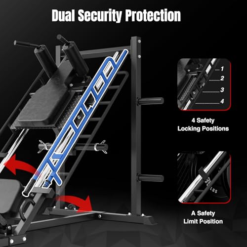 Dripex Adjustable Leg Press Hack Squat Machine for Full Lower Body Workout - Jet Black