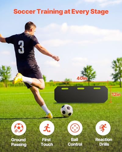 40" x 12" Soccer Rebounder Board - Portable Foldable Training Wall with 2 Angles
