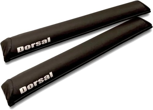 DORSAL Aero Roof Rack Pads - No Fade Sunguard for Factory & Wide Crossbars - Pack of 2 for Surfboards, Kayaks, SUPs, Snowboards - 20" Black