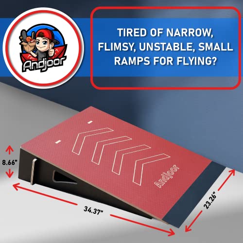 Kids Jumping Ramp for Skateboard Bike Scooter BMX RC Car - Red, 34.37 in, L220