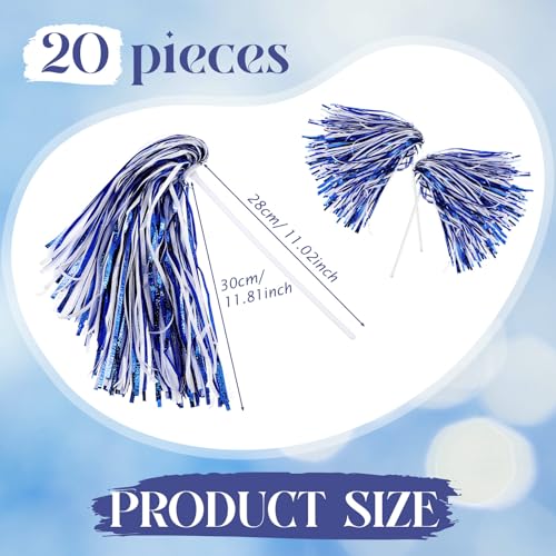 120 Pcs School Spirit Shakers Bulk White and Blue for Cheer Events