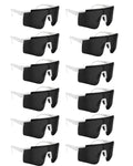 12 pack Sports Sunglasses bulk for Men Women,Driving Fishing Cycling Mountain Bike Sunglasses UV400 Protection, halloween, party, bulk (White, Black)