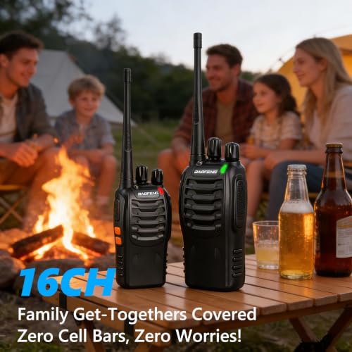 Baofeng BF-888S 6 Pack Walkie Talkies with Earpieces - Long Range Two-Way Radios for Adults
