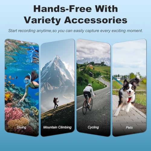 4K Action Camera with Waterproof Case, Wide-Angle POV Body Cam, WiFi