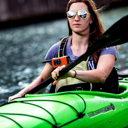 Motorola Solutions T605_H2O Waterproof Walkie Talkie Two-Way Radio 2 Pack, 22 Channels, 35 Mile Range, Orange/Black