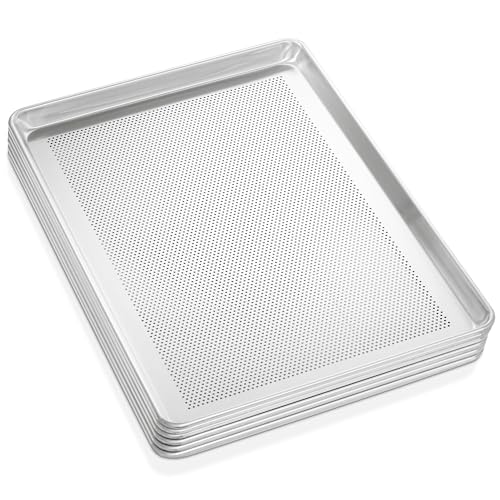 GRIDMANN 18x26 Commercial Perforated Aluminum Baking Sheet Pan Set of 6 - Full Size