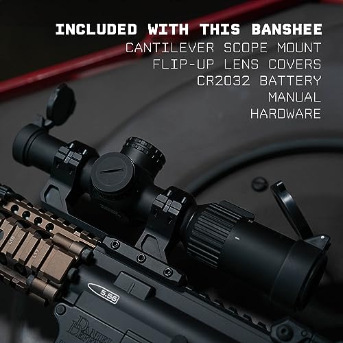 Monstrum Banshee 1-4x20 LPVO Rifle Scope FDE Flat Dark Earth with Offset Mount & BDC-B1 Reticle