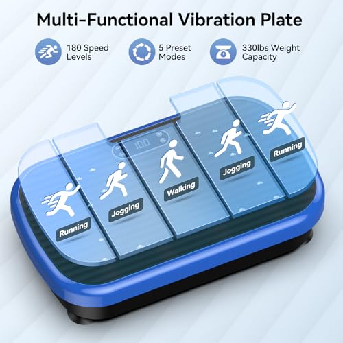 PUREROYI Vibration Plate Exercise Machine - 180 Speed Levels, 330lbs Capacity
