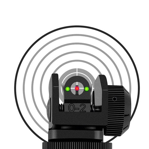 HWZ Front and Rear 45 Degree Offset BUIS Backup Fiber Optics Iron Sight Set for Picatinny 20mm werver (Black)