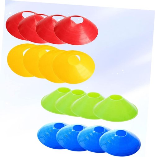 KESYOO Soccer Training Disc Cones - 16 Pcs Football Marker Set in Red, Blue, Green, Yellow for Agility Drills