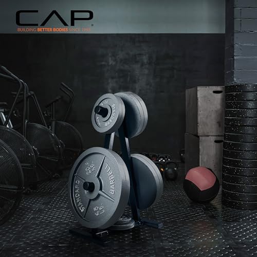 CAP 2-Inch Olympic Plate Tree Rack - 5-Post Heavy-Duty Weight Plate Organizer, Space-Saving Gym Storage, 300lb Capacity