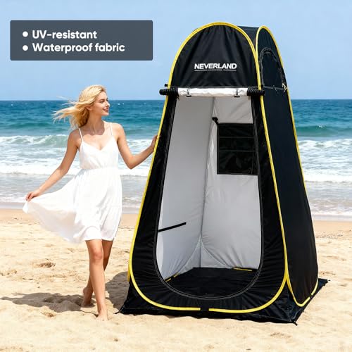 Black Pop Up Privacy Shower Tent for Camping 47x47x77 Inch