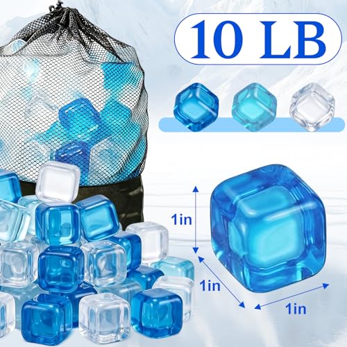 DGB 300 Pack Reusable Ice Cubes - Non-Melting Plastic Chilling Cubes for Drinks & Coolers