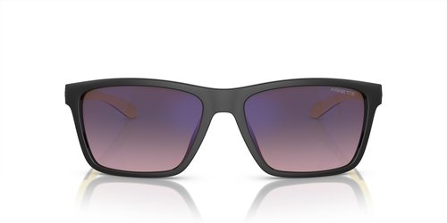 ARNETTE Men's AN4328U Middlemist Universal Fit Rectangular Sunglasses, Black/Rose Gradient Grey Mirrored Blue, 58 mm