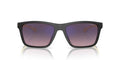 ARNETTE Men's AN4328U Middlemist Universal Fit Rectangular Sunglasses, Black/Rose Gradient Grey Mirrored Blue, 58 mm