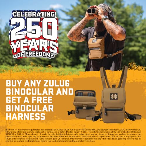 SIG SAUER Zulu6 FDE HDX 16x42mm Roof Prism Binocular with OIS Image Stabilization