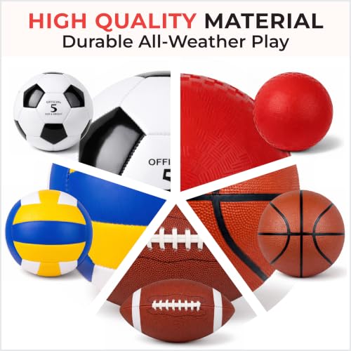 10-Piece Multi-Sport Ball Set with Mesh Carry Bag - Assorted Sports Balls for Outdoor & Indoor Play