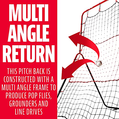 55-Inch Baseball Pitching Return Screen & Target for Youth Training - Black