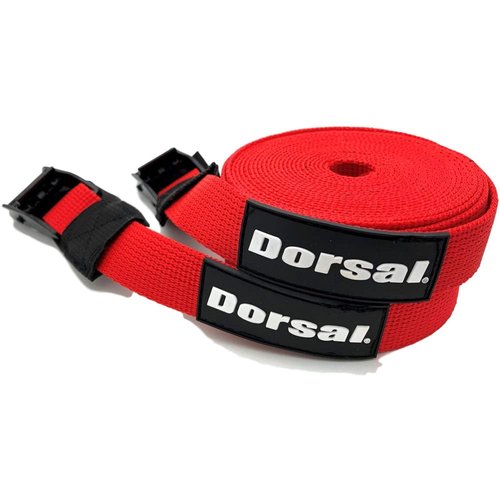 DORSAL Surfboard Tie Down Straps - 15 Ft Roof Rack for Surf, Kayak, SUP, Black 2 Pack
