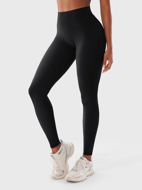 YEOREO Yoga Pants Workout Leggings for Women Hidden Scrunch Butt Lifting Leilanie High Waisted Tummy Control V Back Gym Leggings Black S
