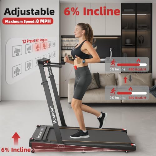 3-in-1 Under Desk Treadmill with Incline and Remote Control - Foldable Compact Walking Pad for Home and Office - Removable Tray Variation