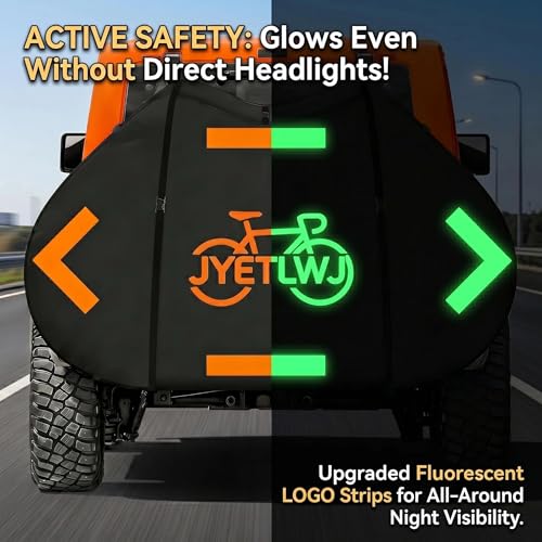 Heavy Duty Waterproof Bicycle Cover for 2 Bikes on Car Rack - Windproof & Reflective