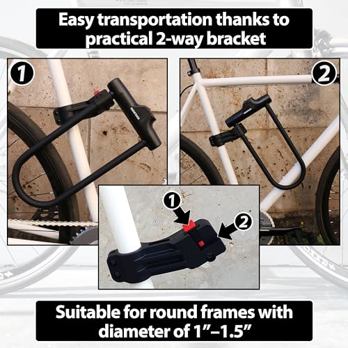 Kohlburg High Security U Lock with 4 Keys, Sold Secure Diamond Certified Bike Lock