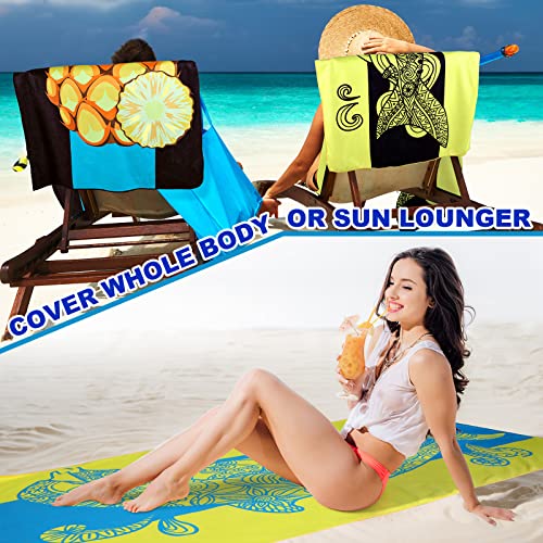 Oversized Beach Towel Set 36x72 Ocean Animal Design - 10 Pack Stylish Microfiber