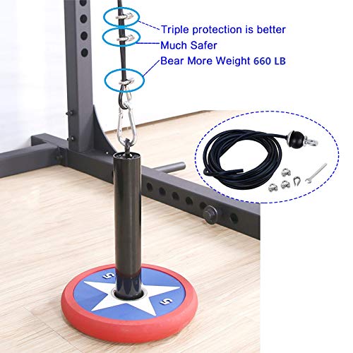 Adjustable Lat Pulldown Cable Rope for Home Gym Fitness Equipment - 118 Inch