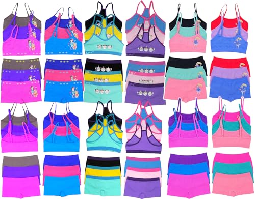 Girls' 12-Piece Cami or Racerback Tops & Bottoms Set - 7-11 Years