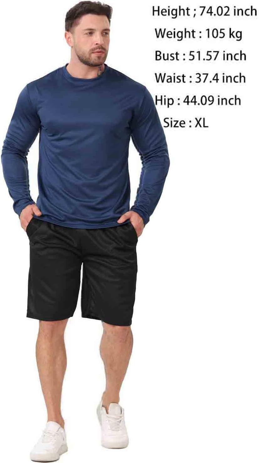 Skiennix Men's Long Sleeve Workout T-Shirts - Quick Dry, 10 Pack for Running & Fitness