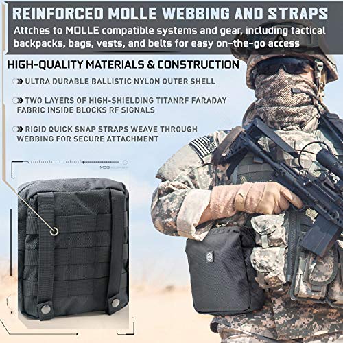 Military-Grade Faraday Pouch with MOLLE Webbing Signal Blocker for Devices