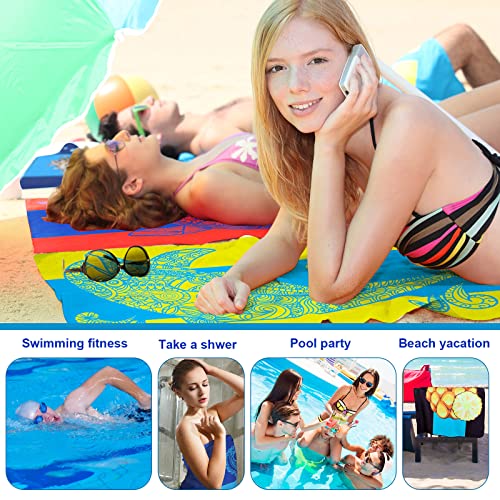Oversized Beach Towel Set 36x72 Ocean Animal Design - 10 Pack Stylish Microfiber