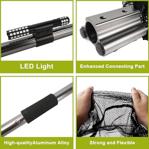 Dog Catch Net with Extendable Pole & LED Light for Wildlife Control