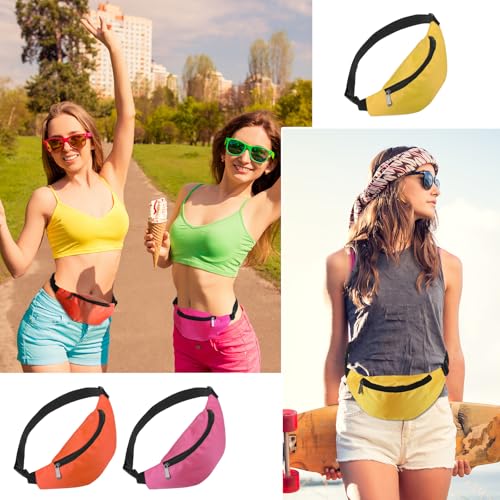 Neon Fanny Packs Bulk - Colorful Waist Bags for Festivals & Travel - Classic Color 60 Pack