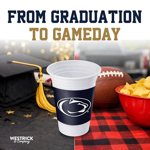 Penn State Nittany Lions 16oz Plastic Cups - Officially Licensed 16 Pack - Tailgate & Game Day Fan Party Supplies