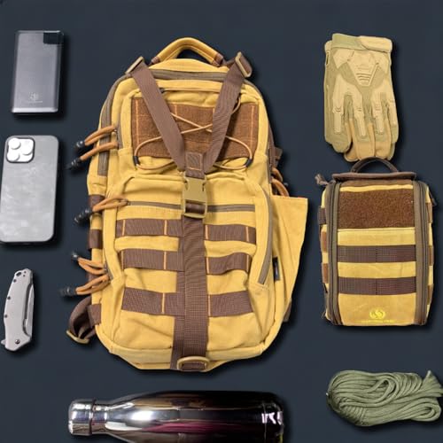 ROARING FIRE Waxed Canvas Sling Bag with Hidden CCW Compartment, MOLLE Outdoor Chest Pack
